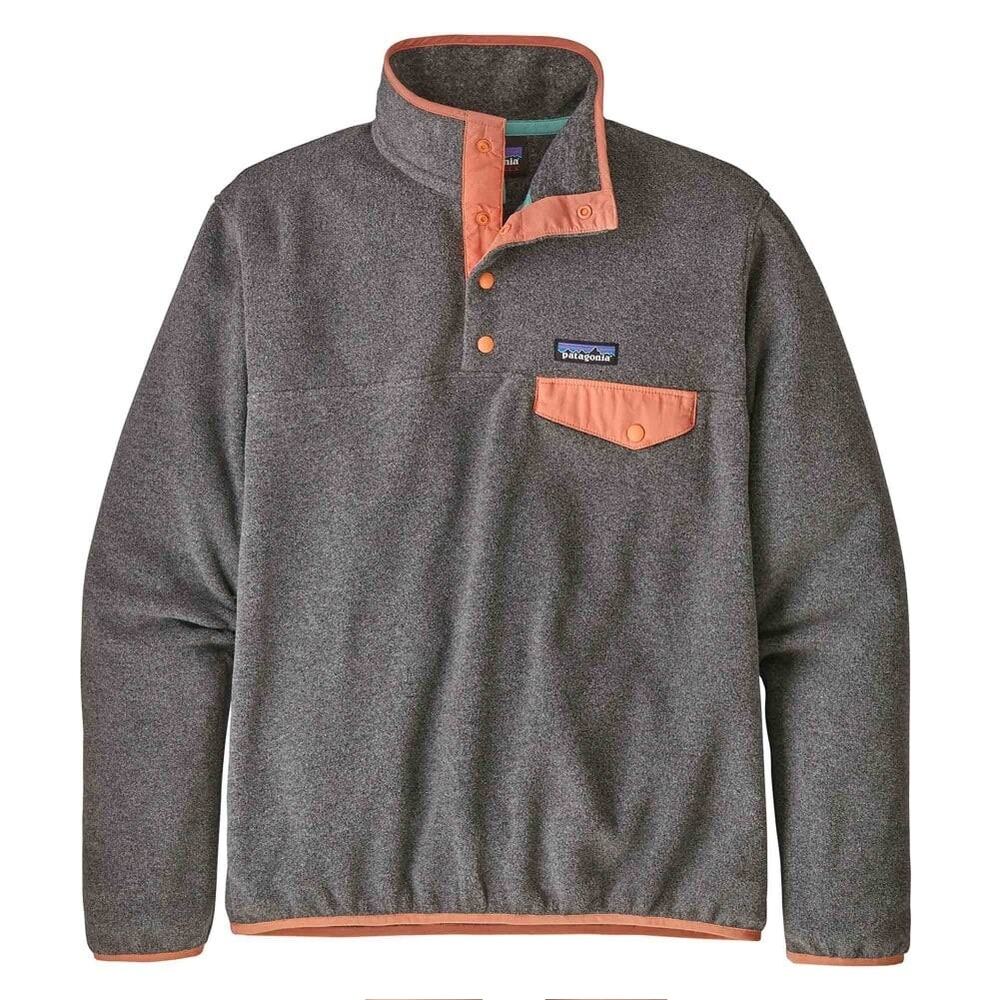 Patagonia Lightweight Synchilla Snap-T Fleece Pullover Nickel Gray Peach Pink M